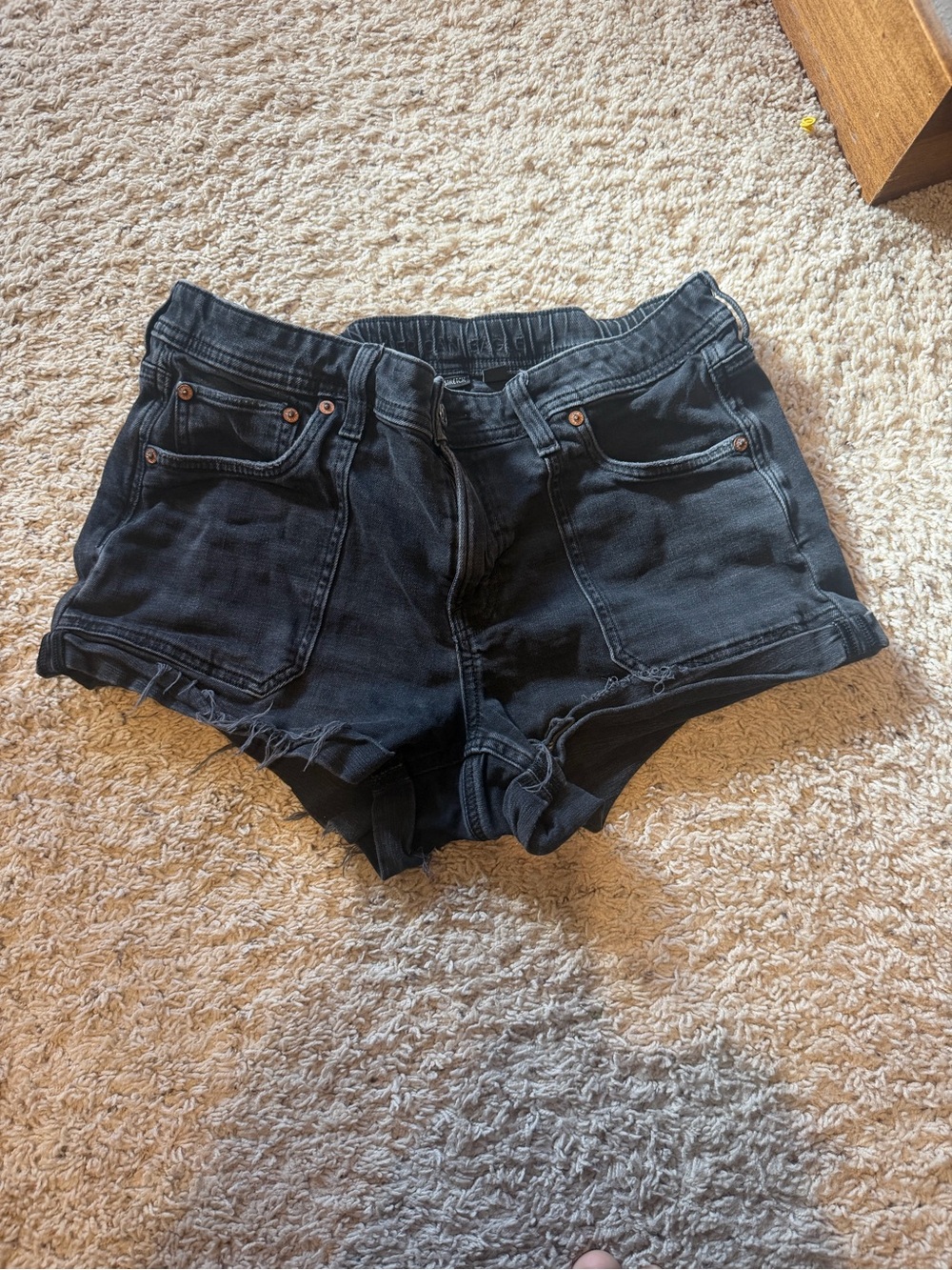 American Eagle Outfitters Black Denim Cutoff Shorts